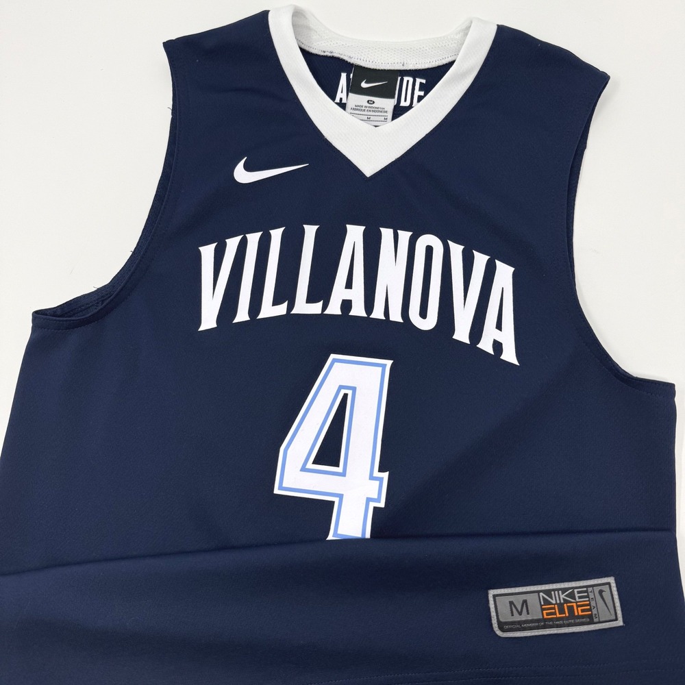 Nike Elite Villanova Wildcats Basketball Jersey Youth Medium Navy Blue Number 4